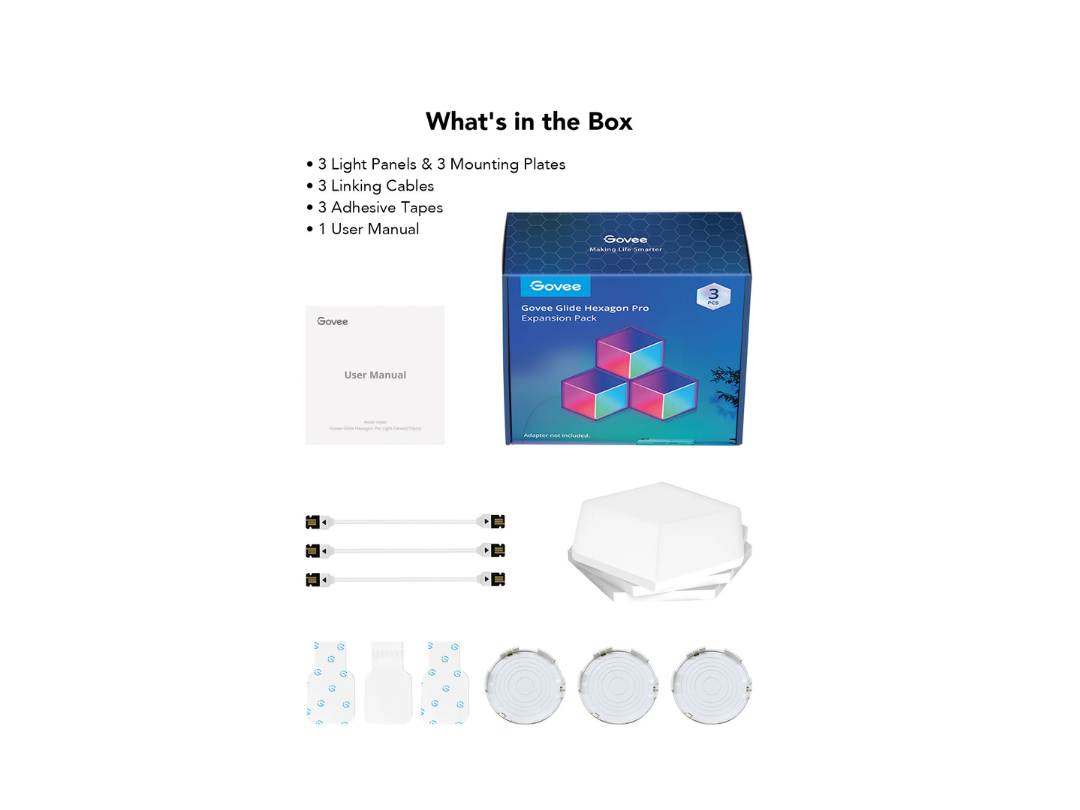 Govee Glide Hexa Pro LED Light Panels 3D - 10 Pieces Govee Glide Hexa Pro LED Light Panels 3D - 10 Pieces